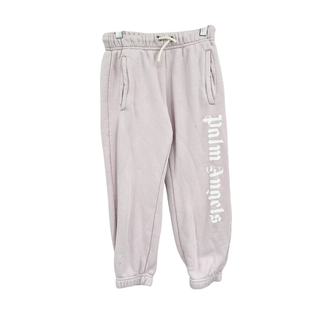 Palm Angels Girl’s Blush Lilac Logo Print Jogger Lounge Casual Sweatpants Size 4